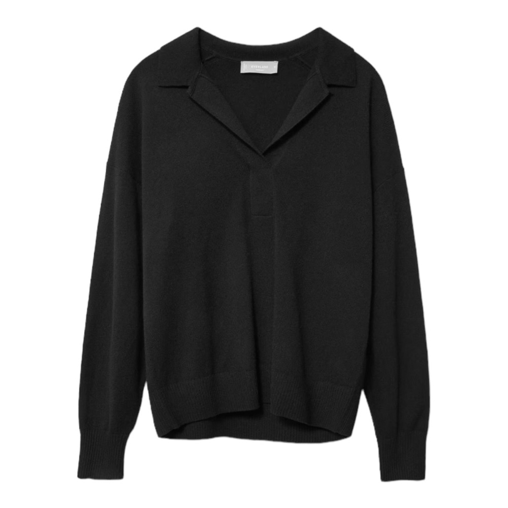 Everlane The Cashmere Polo in Black NWOT